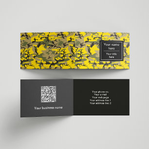 Yellow and Green Camouflage, Military, Army Business Card