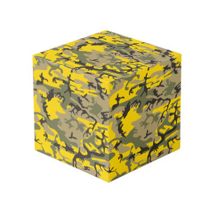 Yellow and Green Camouflage, Military, Army Cube