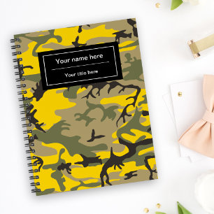 Yellow and Green Camouflage, Military, Army Notebook