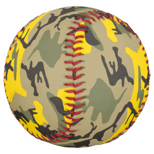 Yellow and Green Camouflage, Military, Army Softball