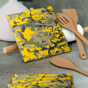 Yellow and Green Camouflage, Military, Army Tile