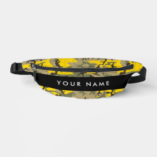 Yellow and Green Camouflage Your name Personalise Bum Bags
