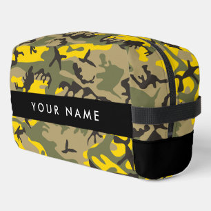 Yellow and Green Camouflage Your name Personalise Dopp Kit