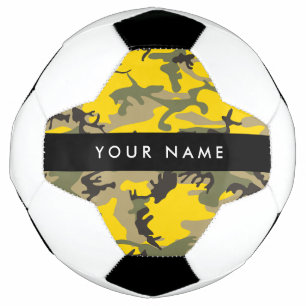 Yellow and Green Camouflage Your name Personalise Football