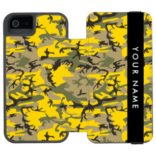 Yellow and Green Camouflage Your name Personalise Incipio Watson™ iPhone 5 Wallet Case