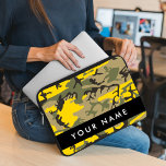 Yellow and Green Camouflage Your name Personalise Laptop Sleeve<br><div class="desc">Elegant,  stylish and sophisticated camouflage pattern in yellow and green colour. Modern and trendy gift,  perfect for the military lover in your life. Personalise by adding your name,  nickname,  monogram or initials.</div>