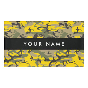 Yellow and Green Camouflage Your name Personalise Tag