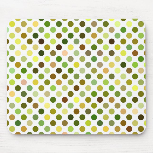 Yellow and Green Dots Mouse Mat (Front)