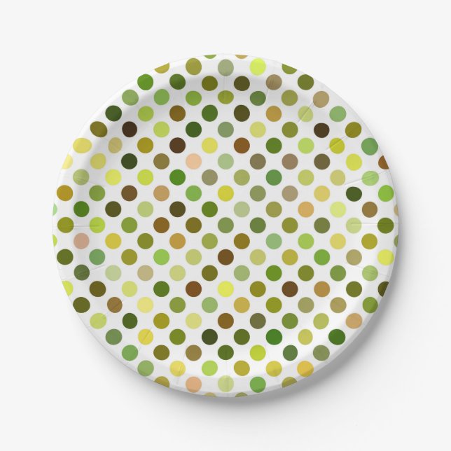 Yellow and Green Dots Paper Plate (Front)
