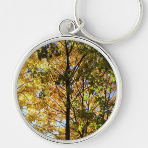 Yellow and Green Fall Foliage Key Ring