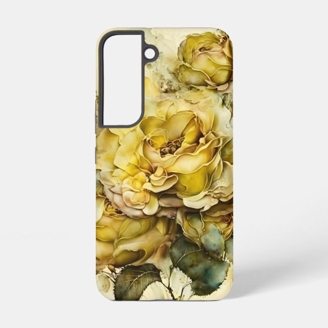 Yellow and Green Giant Roses  Samsung Galaxy S22 Case (Back)