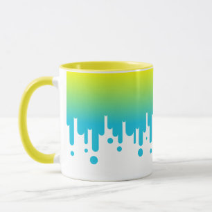 Yellow and green gradient dripping mug
