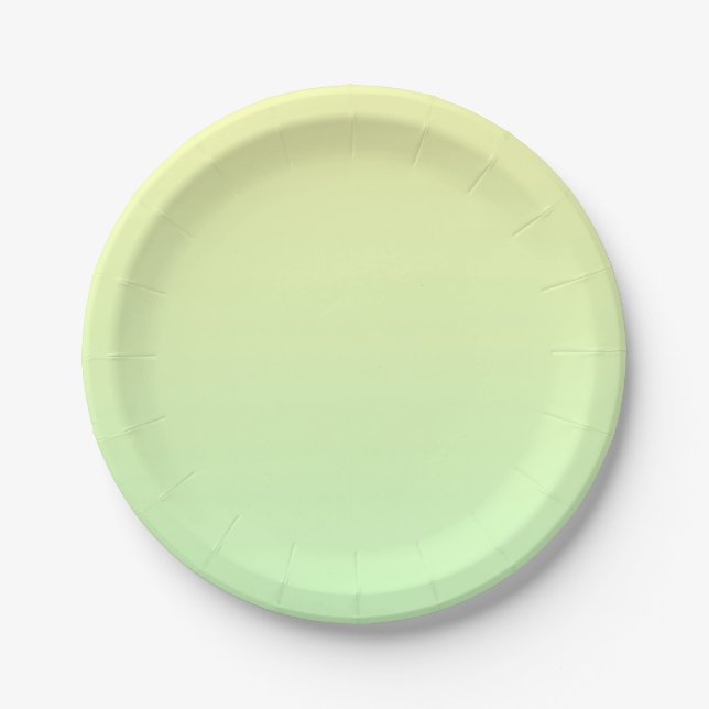 Yellow and Green Gradient Paper Plate (Front)