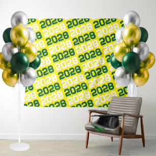 Yellow and Green Graduation Backdrop Tapestry