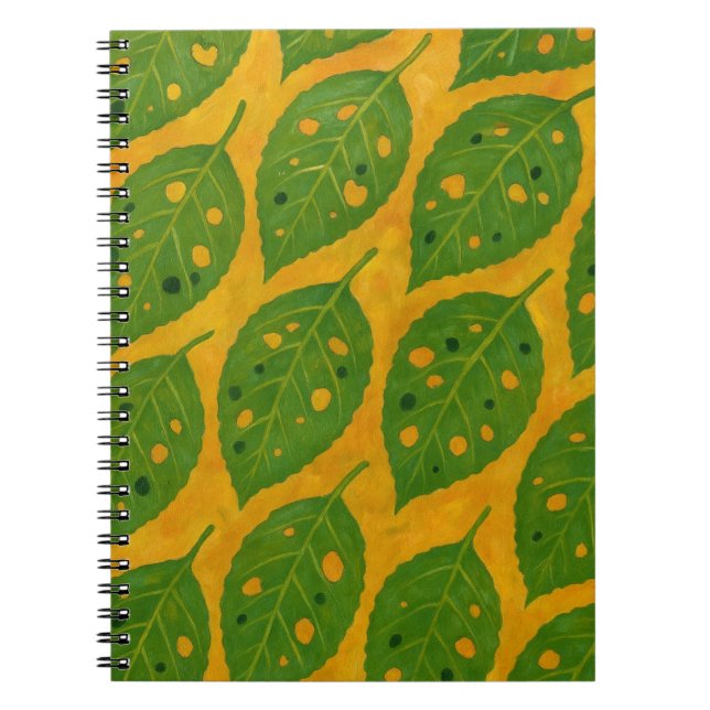 Yellow and Green Leaf Patterned Journal (Front)