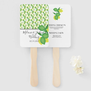 Yellow and Green Lemon Lime Wedding Hand Fan