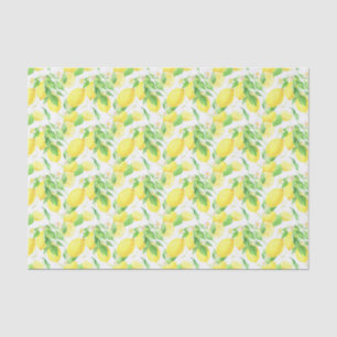 Yellow and Green Lemons Pattern Tissue Paper
