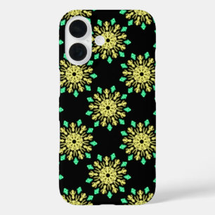 Yellow and green neon flower  iPhone 16 case