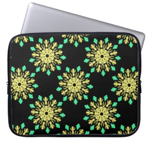 Yellow and green neon flower laptop sleeve