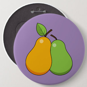 Yellow and Green Pears 6 Cm Round Badge