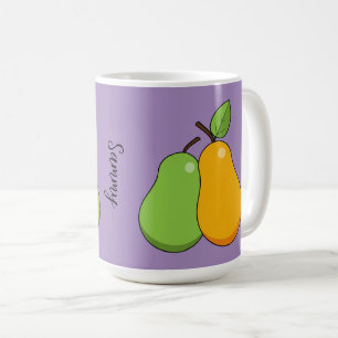 Yellow and Green Pears Add your Name Coffee Mug