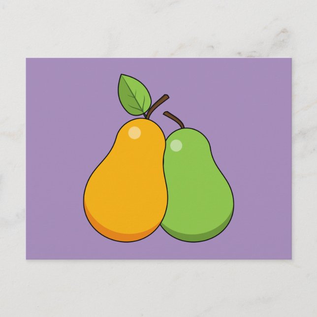 Yellow and Green Pears Postcard (Front)