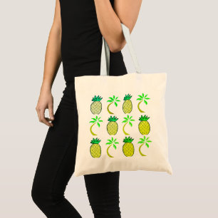 Yellow And Green Pineapples Jumbo Tote Bag