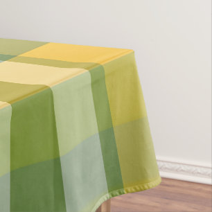 Yellow and Green Plaid Pattern Background Tablecloth