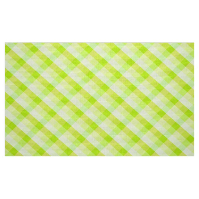 Yellow and green plaid pattern fabric (Fat Quarter)