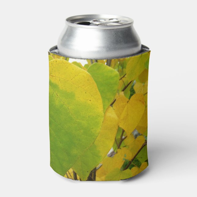 Yellow and Green Redbud Leaves Can Cooler (Can Front)