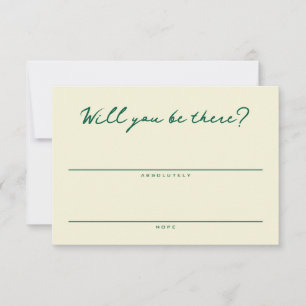 Yellow and Green Simple RSVP Card