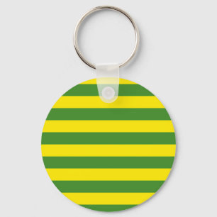 Yellow and Green Stripes Key Ring