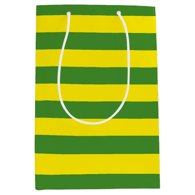 Yellow and Green Stripes Medium Gift Bag (Front)