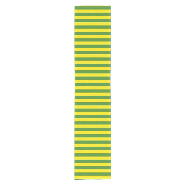 Yellow and Green Stripes Short Table Runner (Front)