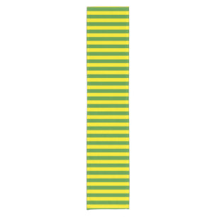 Yellow and Green Stripes Short Table Runner