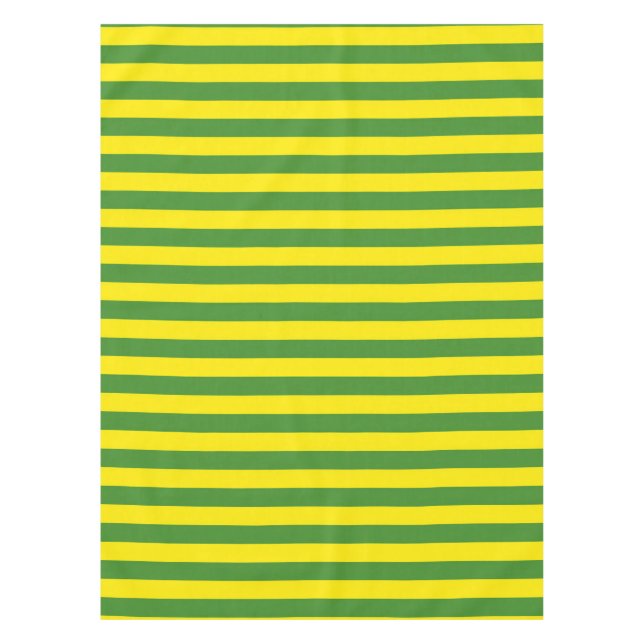 Yellow and Green Stripes Tablecloth (Front)