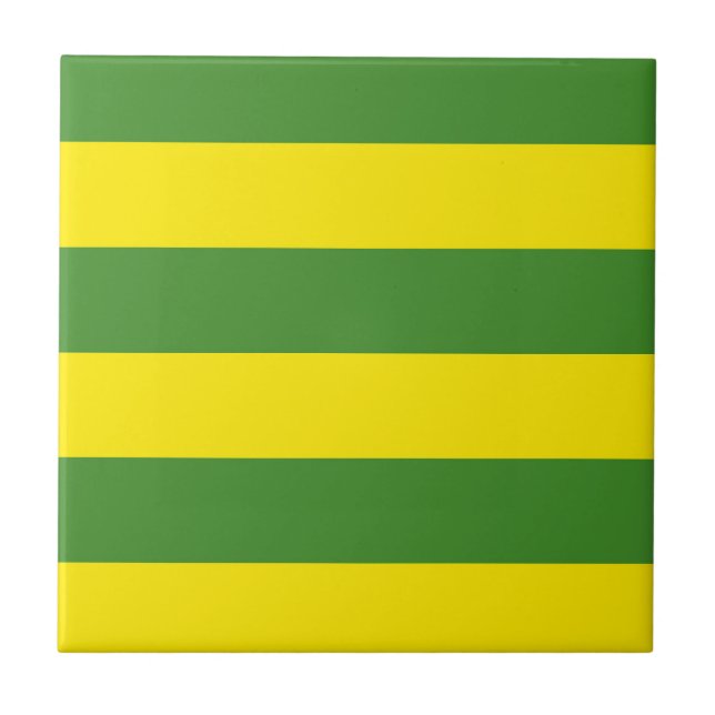 Yellow and Green Stripes Tile (Front)