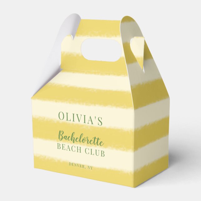 Yellow and Green Summer Bachelorette  Favour Box (Front Side)