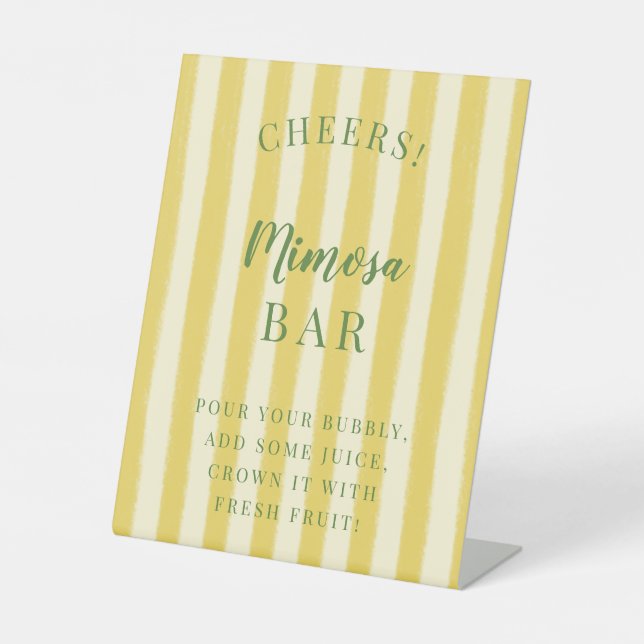 Yellow and Green Summer Bachelorette Pedestal Sign (Front)