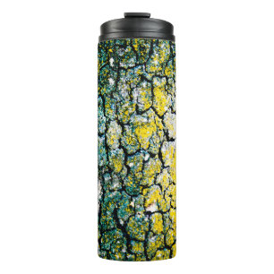 Yellow and Green Tree Bark Thermal Tumbler