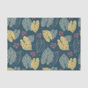 Yellow and green tropical leaves pattern tissue paper