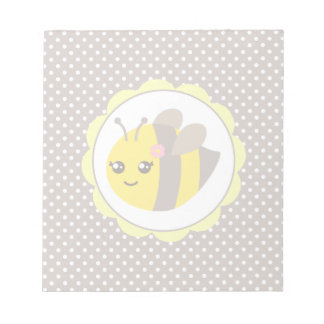 Yellow and Grey Baby Bee Notepad