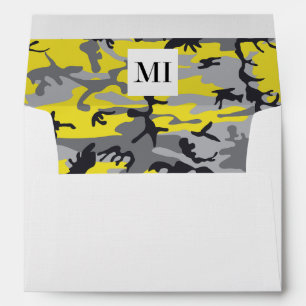 Yellow and Grey Camo, Camouflage, Military, Army Envelope
