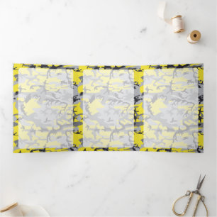 Yellow and Grey Camo, Camouflage, Military, Army Tri-Fold Card