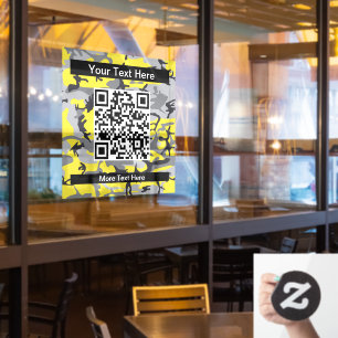 Yellow and Grey Camo, Camouflage, Military, Army Window Cling