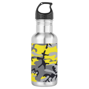 Yellow and Grey Camouflage, Military, Army 532 Ml Water Bottle