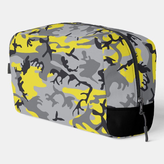 Yellow and Grey Camouflage, Military, Army Dopp Kit (Right Corner)