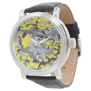 Yellow and Grey Camouflage, Military, Army Watch