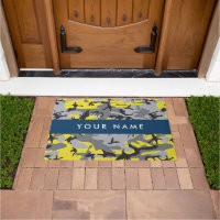 Yellow and Grey Camouflage Your name Personalise