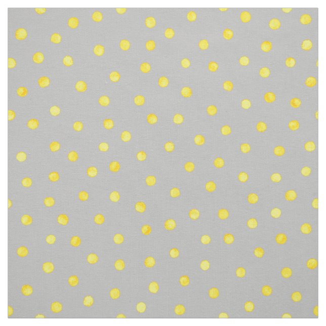 Yellow And Grey Confetti Dots Fabric (Swatch)